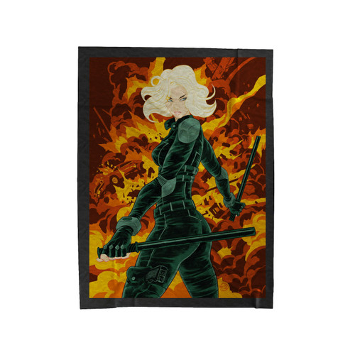 Avengers Black Widow Cartoon Velveteen Blanket