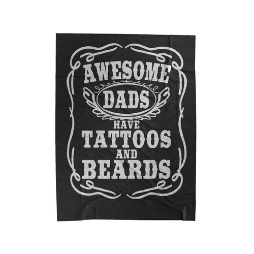 Awesome Dads Have Tattoos And Beards Velveteen Blanket