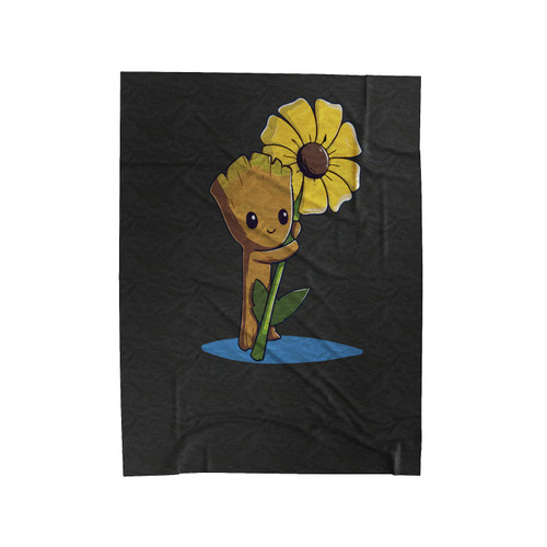 Baby Groot Sunflower Velveteen Blanket