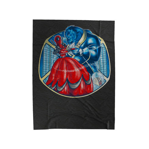 Beauty & The Beast Deadpool And Xmen Mashup Velveteen Blanket