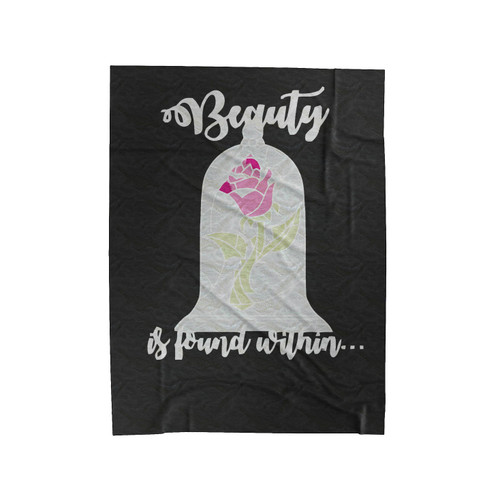 Beauty And The Beast Rose Is Found Within Velveteen Blanket