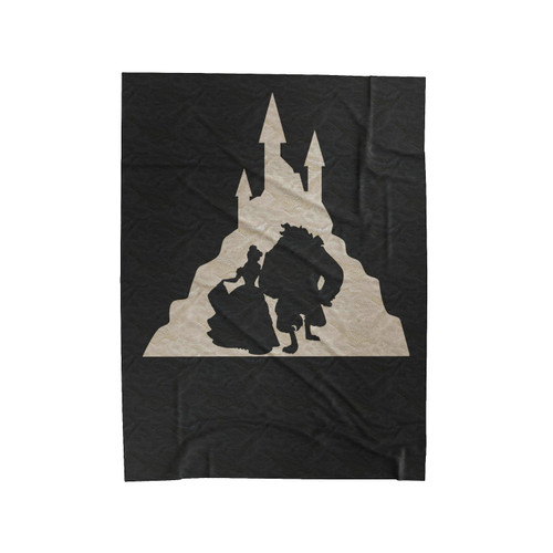 Beauty And The Beast Silhouette Castle Disney Velveteen Blanket