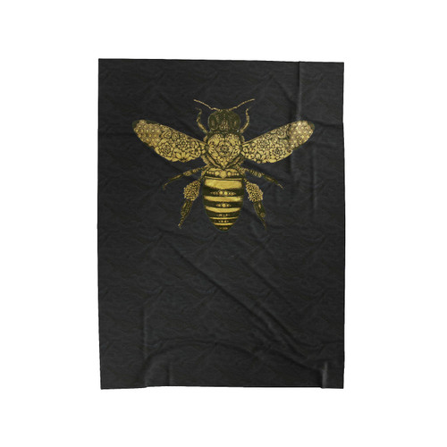 Bee Baroque Moth Insect Tattoo Illustration Velveteen Blanket