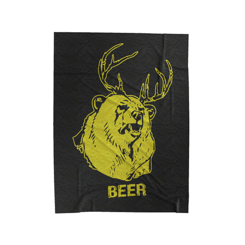 Beer Deer Funny Velveteen Blanket