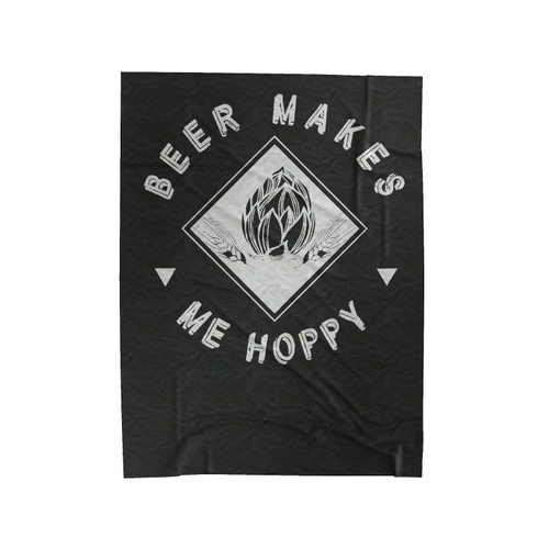 Beer Makes Me Hoppy Brewer Snob Drinking Bartender Velveteen Blanket