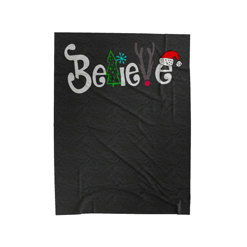 Believe Holiday Christmas Velveteen Blanket