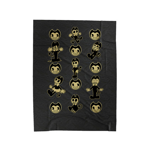 Bendy And The Ink Machine Collage Velveteen Blanket