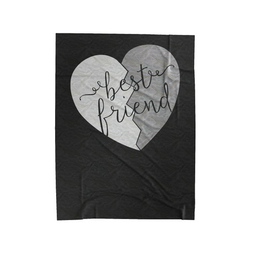 Best Friend Break Heart Silhouette Style Printed Velveteen Blanket