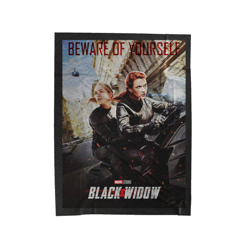 Beware Of Yourself Black Widow Velveteen Blanket