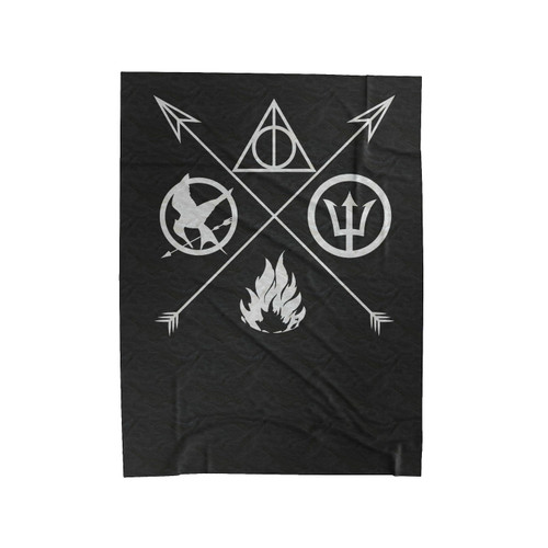 Big Four Mockingjay Hallows Dauntless Percy Logo Velveteen Blanket