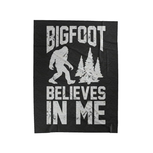 Bigfoot Believes In Me Sasquatch Velveteen Blanket