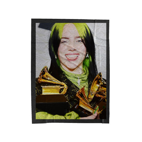 Billie Eilish With Grammys Velveteen Blanket