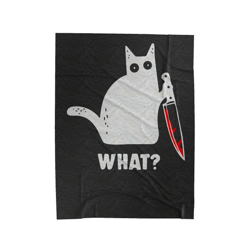 Black Cat What Killer Kitten Halloween Velveteen Blanket