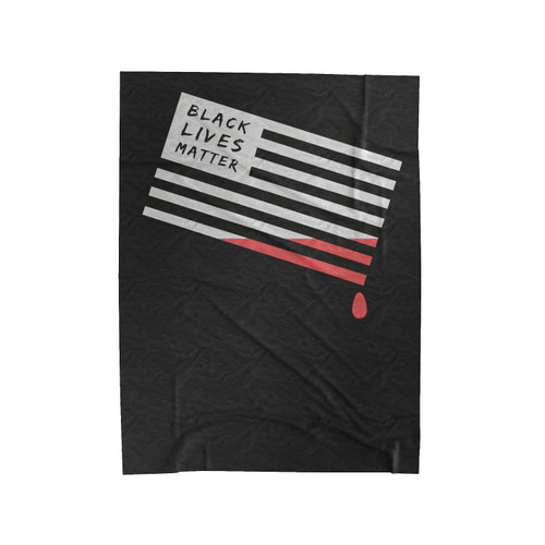 Black Lives Matter Usa Flag Velveteen Blanket