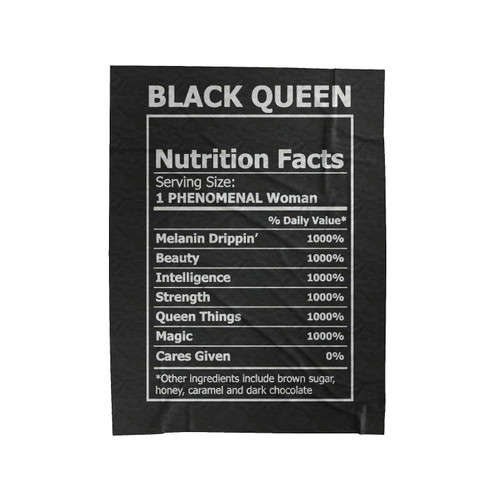 Black Queen Nutrition Facts Velveteen Blanket