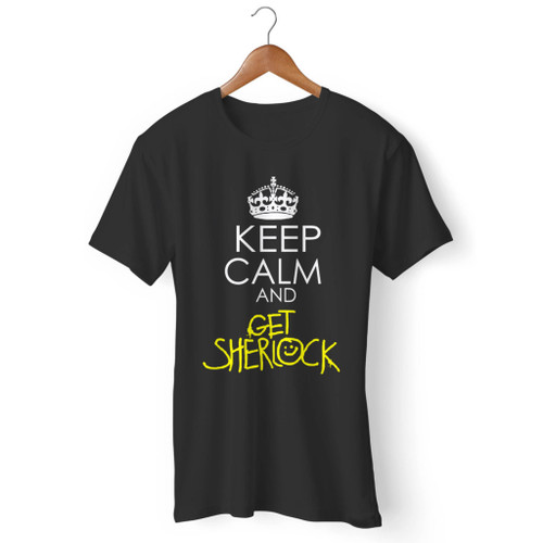 Keep Calm And Get Sherlock On Black Men T Shirt