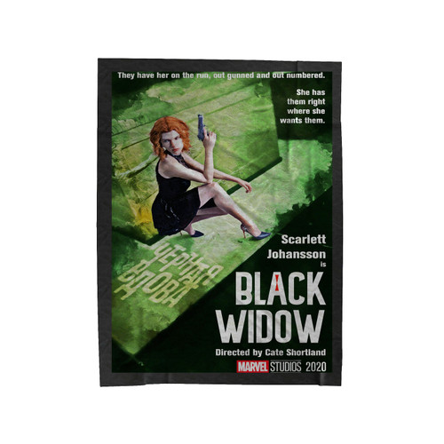 Black Widow Vintage Movie Poster Velveteen Blanket