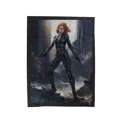Black Widow With Gun 1 Velveteen Blanket