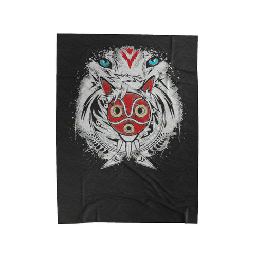 Black Wolf Princess Mononoke Ghibli Film Anime Novelty Anime Black Wolf Velveteen Blanket