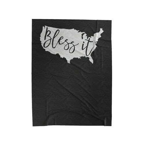 Bless It Map Of Usa 4Th Of July Velveteen Blanket