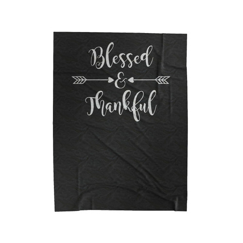 Blessed & Thankful Arrow Thanksgiving Silhouette Cricut Plotter Velveteen Blanket
