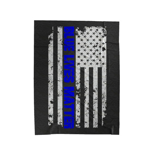Blue Lives Matter Flag Velveteen Blanket