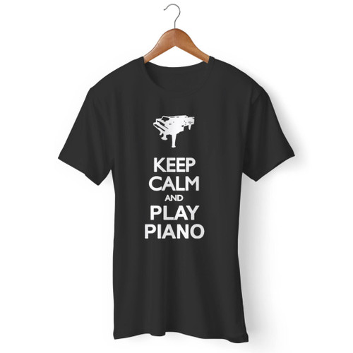 Keep Calm And Play Piano Silhouette Men T Shirt