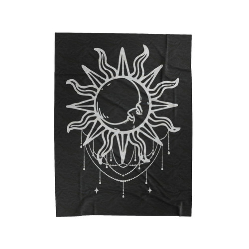 Boho Draping Sun And Moon Gypsy Velveteen Blanket
