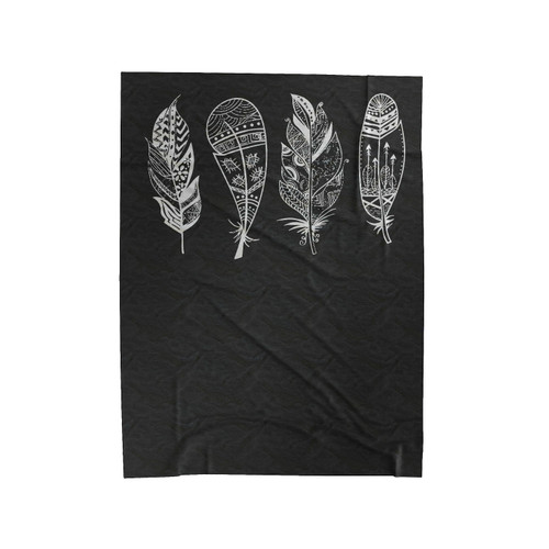 Boho Tribal Feather Velveteen Blanket