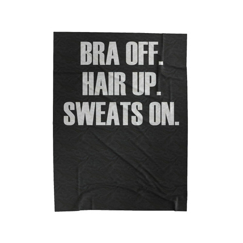 Bra Off Hair Up Sweats On Velveteen Blanket