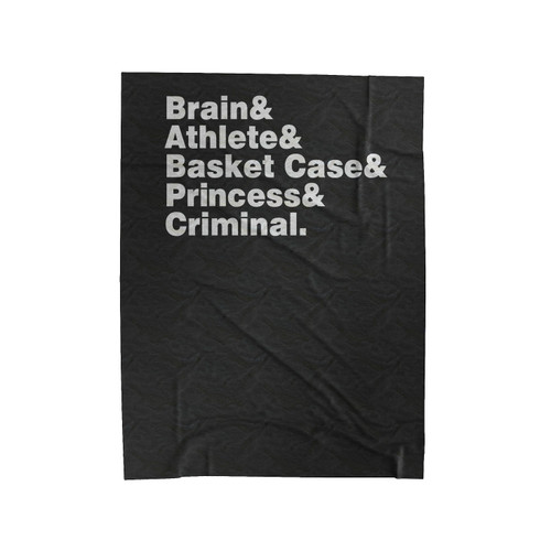 Breakfast Club 80's Movie Nostalgia Brain Athlete Basket Case Princess Criminal Velveteen Blanket