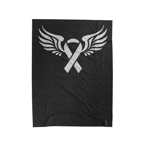 Breast Cancer Ribbon With Wings Velveteen Blanket