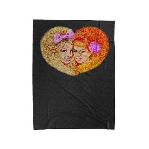 Britney Spears And Lindsay Lohan Litany Velveteen Blanket