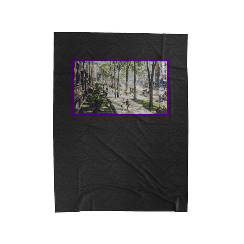 Broadway In Saratoga Springs, New York, Ca 1915 Velveteen Blanket