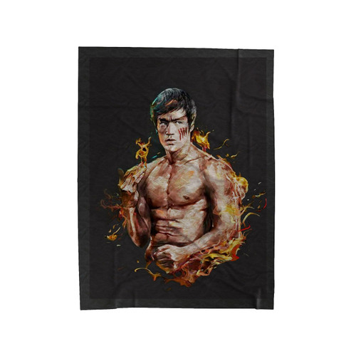 Bruce Lee Fire Velveteen Blanket