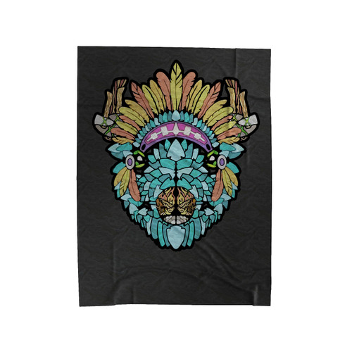 Buffalo Arrowhead Native American Velveteen Blanket