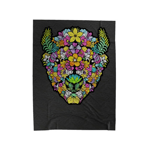 Buffalo Flowers Velveteen Blanket