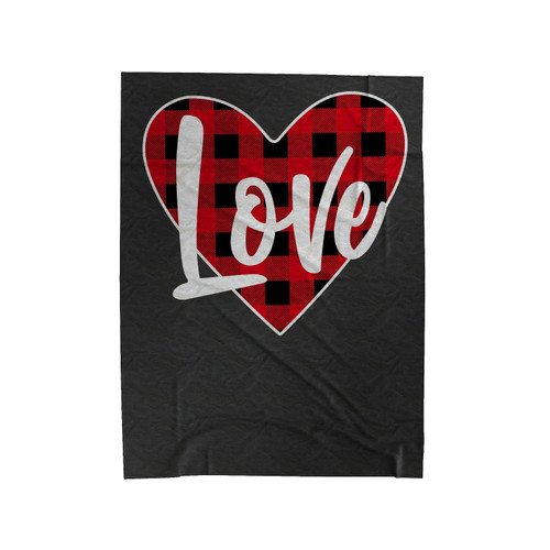 Buffalo Plaid Love Valentines Velveteen Blanket