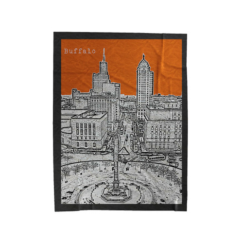 Buffalo Skyline New York Velveteen Blanket
