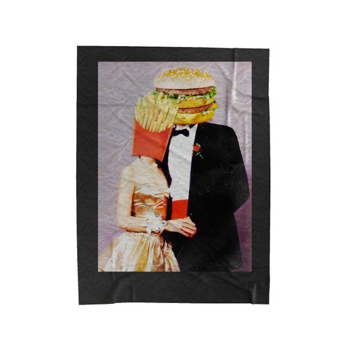 Burger And Fries Prom Velveteen Blanket
