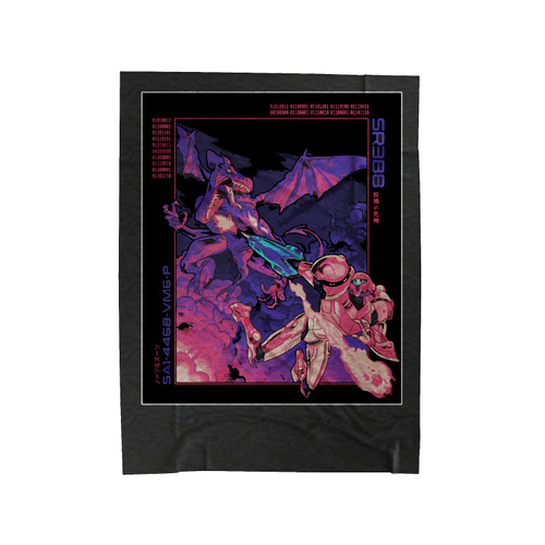 Burning The Night Metroid Velveteen Blanket