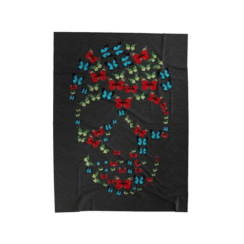 Butterfly Skull Colourful Velveteen Blanket