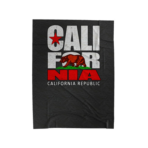 California Republic State Bear Flag Souvenir Vintage Velveteen Blanket