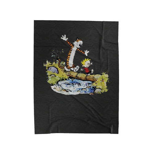 Calvin And Hobbes Log Walking Velveteen Blanket
