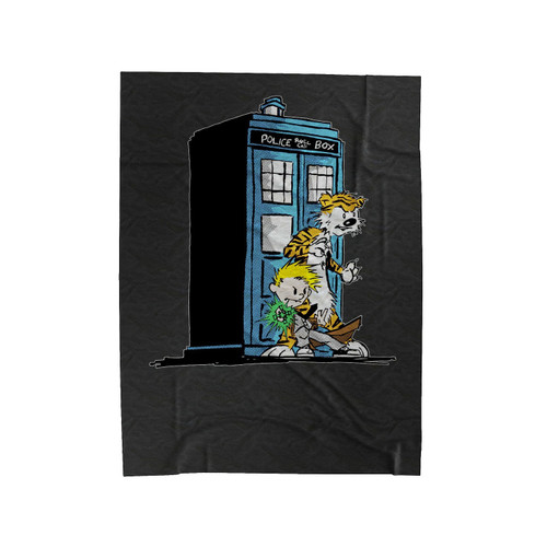 Calvin And Hobbes Tardis Velveteen Blanket