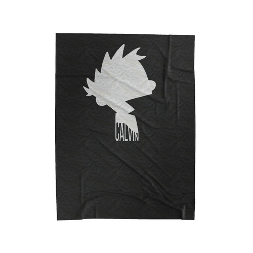 Calvin Silhouette From Calvin & Hobbes Comic Strip Velveteen Blanket