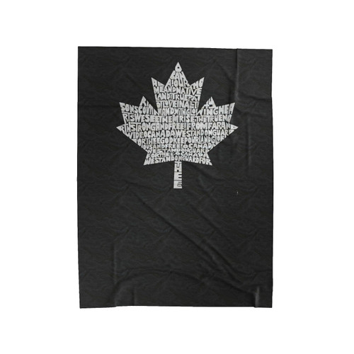 Canadian National Anthem Symbol Typography Velveteen Blanket
