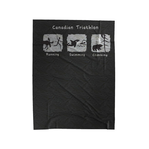 Canadian Triathlon Running Swimming Climbing Velveteen Blanket