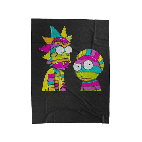 Candy Rick & Morty Velveteen Blanket
