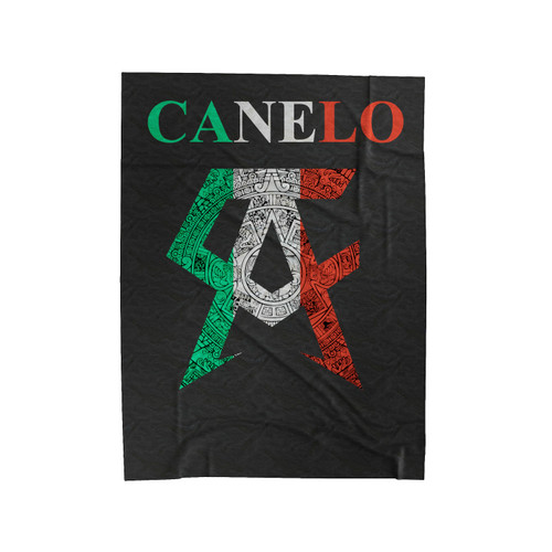 Canelo Alvares Mexico Flag Logo Velveteen Blanket